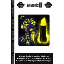 Armoris Delux Serisi Cosplay Makyajı Konsept Parti Uv Neon Sarı Ruj – Karanlıkta Parlayan Makyaj Boyası