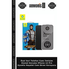 Armoris Özel Seri Telefon Camı Iletişim Kişisel Koruma iPhone 14 Pro Uyumlu Hayalet Cam Ekran Koruyucu