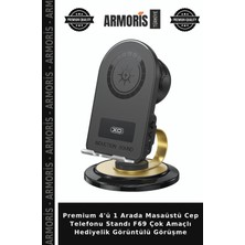 Armoris Premium 4'ü 1 Arada Masaüstü Cep Telefonu Standı F69 Çok Amaçlı Hediyelik Görüntülü Görüşme
