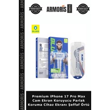 Armoris Premium iPhone 17 Pro Max Cam Ekran Koruyucu Parlak Koruma Cihaz Ekranı Şeffaf Örtü