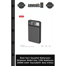 Armoris Özel Seri Seyahat Bataryası Ekipman Mobil Güç 15W Kablosuz 10000 Mah Taşınabilir Şarj Cihazı