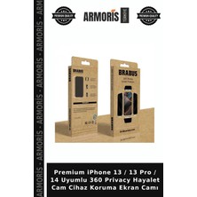 Armoris Premium iPhone 13 / 13 Pro / 14 Uyumlu 360 Privacy Hayalet Cam Cihaz Koruma Ekran Camı