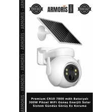 Armoris Premium CR10 7800 Mah Bataryalı 300W Piksel Wifi Güneş Enerjili Solar Sistem Gündüz Görüş Ev Koruma