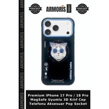 Armoris Premium iPhone 17 Pro / 18 Pro Magsafe Uyumlu 3D Kılıf Cep Telefonu Aksesuar Pop Socket