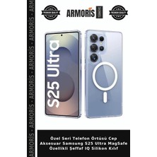 Armoris Özel Seri Telefon Örtüsü Cep Aksesuar Samsung S25 Ultra Magsafe Özellikli Şeffaf Iq Silikon Kılıf