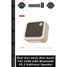 Armoris Özel Seri Akıllı Mini Kartlı F63 1200 Mah Bluetooth V5.3 Kablosuz Speaker