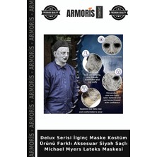 Armoris Delux Serisi Ilginç Maske Kostüm Ürünü Farklı Aksesuar Siyah Saçlı Michael Myers Lateks Maskesi