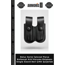 Armoris Delux Serisi Işlevsel Parça Kullanışlı Kılıf Koruma Ekipmanı Single Sword Deri Çiftli Şarjörlük