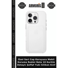 Armoris Özel Seri Cep Koruyucu Mobil Koruma Redmi Note 10 Kartlık Detaylı Şeffaf Yuki Silikon Kılıf