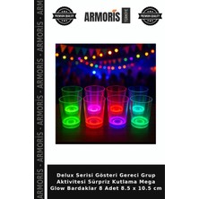 Armoris Delux Serisi Gösteri Gereci Grup Aktivitesi Sürpriz Kutlama Mega Glow Bardaklar 8 Adet 8.5 x 10.5 cm