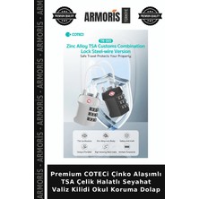 Armoris Premium Coteci Çinko Alaşımlı Tsa Çelik Halatlı Seyahat Valiz Kilidi Okul Koruma Dolap