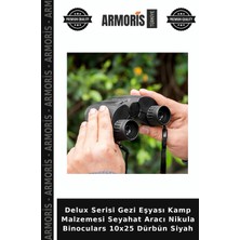 Armoris Delux Serisi Gezi Eşyası Kamp Malzemesi Seyahat Aracı Nikula Binoculars 10X25 Dürbün Siyah