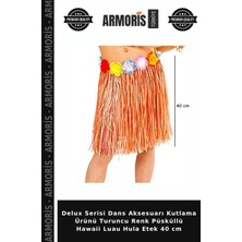 Armoris Delux Serisi Dans Aksesuarı Kutlama Ürünü Turuncu Renk Püsküllü Hawaii Luau Hula Etek 40 cm