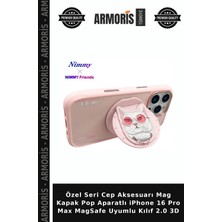 Armoris Özel Seri Cep Aksesuarı Mag Kapak Pop Aparatlı iPhone 16 Pro Max Magsafe Uyumlu Kılıf 2.0 3D