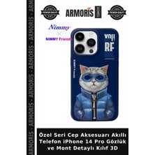 Armoris Özel Seri Cep Aksesuarı Akıllı Telefon iPhone 14 Pro Gözlük ve Mont Detaylı Kılıf 3D