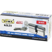 Bezos 68 mm Barel Silindir Kilit Nikel Saten 3 Anahtar BZS10