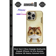 Armoris Özel Seri Cihaz Kapağı Hediyelik Kapak iPhone 14 Pro Kumaş Üstüne 3D Nakış Işlemeli Kılıf