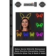 Armoris Delux Serisi Etkinlik Malzemesi Gece Parıltısı Karanlıkta Yanan Fosforlu Glow Taç 6 Renk 6 Adet