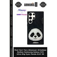 Armoris Özel Seri Tarz Aksesuar Arkadaşa Hediye Samsung Galaxy S25 Ultra Big Eyes Panda Kılıf 3D