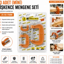 Bezos Mini Mengene Seti 3'lü (25-50-75 Mm) Karbon Çelik BZS10