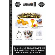 Armoris Delux Serisi Gösteri Keyifli 8’li Sihirbazlık Seti (Kibrit, Defter, Halka, Kupa, Ip, 3’lü Kart)