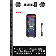 Armoris Özel Seri Müzik Kutusu Eğlence Aleti Ses Sistemi F70 40W Rgb Işıklı Karaoke Parti Hoparlörü