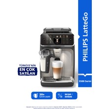Philips 5500 Serisi LatteGo Tam Otomatik Espresso Makinesi 20 Sıcak ve Soğuk İçecek, SilentBrew, Dokunmatik Ekran, EP5547/90