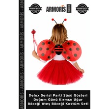 Armoris Delux Serisi Parti Süsü Gösteri Doğum Günü Kırmızı Uğur Böceği Ateş Böceği Kostüm Seti