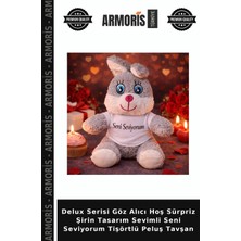 Armoris Delux Serisi Göz Alıcı Hoş Sürpriz Şirin Tasarım Sevimli Seni Seviyorum Tişörtlü Peluş Tavşan