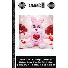 Armoris Delux Serisi Sürpriz Hediye Hatıra Eşya Pembe Renk Seni Seviyorum Tişörtlü Peluş Tavşan