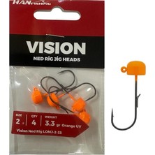 Han Fishing Hanfish Vision Ned Rig Jig Head Lomj 3.3gr No:2 Orange Uv 4 Adet