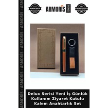 Armoris Delux Serisi Yeni Iş Günlük Kullanım Ziyaret Kutulu Kalem Anahtarlık Set