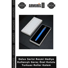 Armoris Delux Serisi Resmi Hediye Kullanışlı Gereç Özel Kutulu Turkuaz Roller Kalem