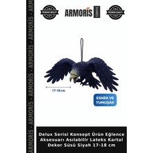 Armoris Delux Serisi Konsept Ürün Eğlence Aksesuarı Asılabilir Lateks Kartal Dekor Süsü Siyah 17-18 cm
