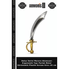 Armoris Delux Serisi Macera Aksesuarı Ergonomik Yapı Parlak Metal Görünümlü Plastik Korsan Kılıcı 45 cm