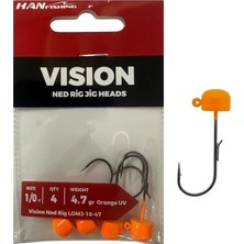 Han Fishing Hanfish Vision Ned Rig Jig Head Lomj 4.7gr No:1/0 Orange Uv 4 Adet
