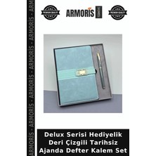 Armoris Delux Serisi Hediyelik Deri Çizgili Tarihsiz Ajanda Defter Kalem Set