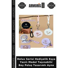 Armoris Delux Serisi Hediyelik Eşya Yazılı Model Taşınabilir Boy Peluş Tasarımlı Ayna