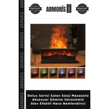 Armoris Delux Serisi Salon Süsü Masaüstü Aksesuar Şömine Görünümlü Alev Efektli Hava Nemlendirici