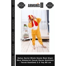 Armoris Delux Serisi Minik Giyim Özel Giysi Okul Gösterisi Çocuk Horoz Kostümü - Tavuk Kostümü 2-3 Yaş 80 cm