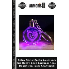 Armoris Delux Serisi Çanta Aksesuarı Şık Detay Gece Lambası Renk Değiştiren Işıklı Anahtarlık