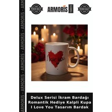 Armoris Delux Serisi Ikram Bardağı Romantik Hediye Kalpli Kupa I Love You Tasarım Bardak