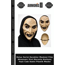 Armoris Delux Serisi Karakter Maskesi Film Aksesuarı Sivri Burunlu Korkunç Yaşlı Cadı Kadın Plastik Maske