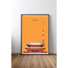 Keyf Home Tokyo Travel Snippet Siyah Çerçeveli Mdf Tablo Poster Salon Duvar Dekoru Hediye