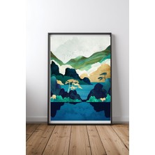 Keyf Home Escape Siyah Çerçeveli Mdf Tablo Poster Salon Duvar Dekoru Hediye