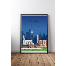 Keyf Home Rosedale In Toronto Siyah Çerçeveli Mdf Tablo Poster Salon Duvar Dekoru Hediye