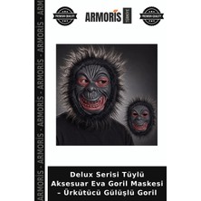 Armoris Delux Serisi Tüylü Aksesuar Eva Goril Maskesi – Ürkütücü Gülüşlü Goril