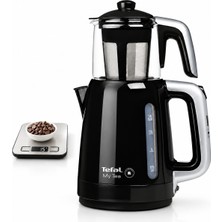 Tefal My Tea Siyah 0,9 L Cam Demlikli Çay Makinesi BJ201841 + Onerous Mutfak Tartısı