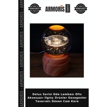 Armoris Delux Serisi Oda Lambası Ofis Aksesuarı Ilginç Ürünler Gezegenler Tasarımlı Dönen Cam Küre