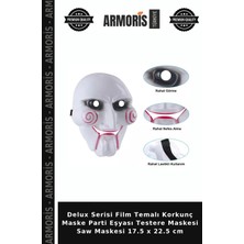 Armoris Delux Serisi Film Temalı Korkunç Maske Parti Eşyası Testere Maskesi Saw Maskesi 17.5 x 22.5 cm